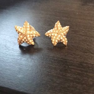 Jcrew gold starfish stud earrings